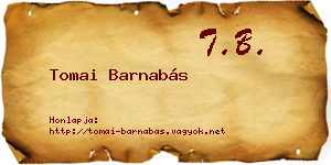 Tomai Barnabás névjegykártya